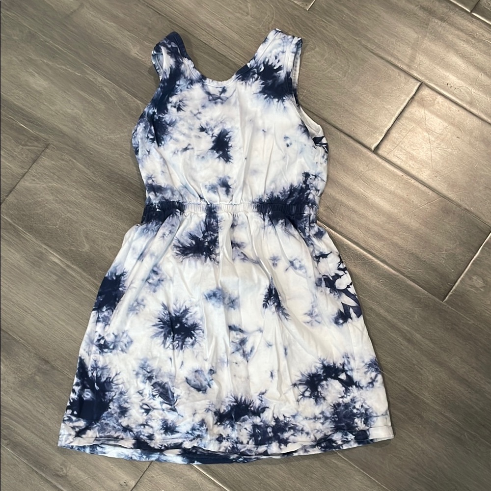 GAP Kids Blue and White Tie-Dye Casual Dress